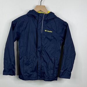 Columbia Omni-Tech Kids Navy Blue Raincoat with Yellow Accents Youth Size Small